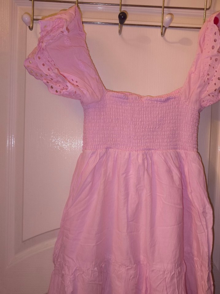 Pembe Fırfırlı Bohem elbise - Görsel 2