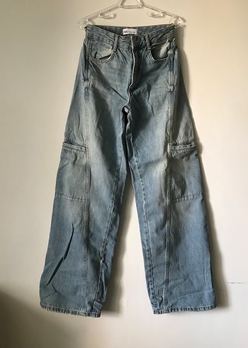 Zara Wide Leg Mavi Denim Pantolon