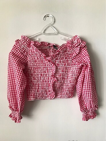 Zara pötikare omzu açık bluz