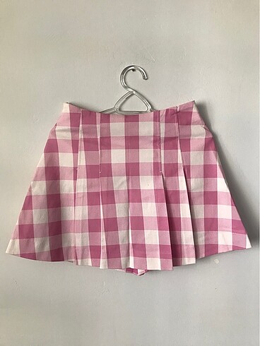 Zara Zara pembe ekose şort etek