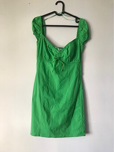 Bershka yeşil mini elbise
