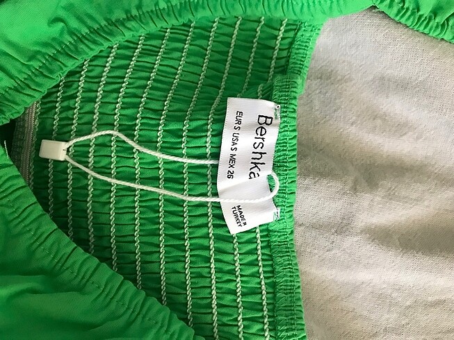 s Beden Bershka yeşil mini elbise