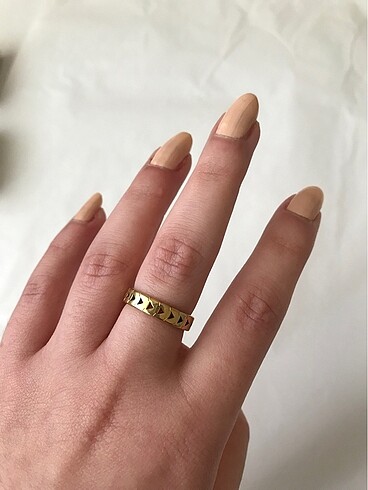 Çelik alyans model gold yüzük
