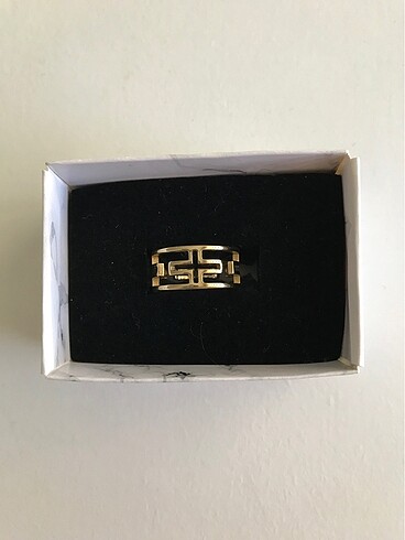  Beden altın Renk Çelik gold yüzük 6 numara