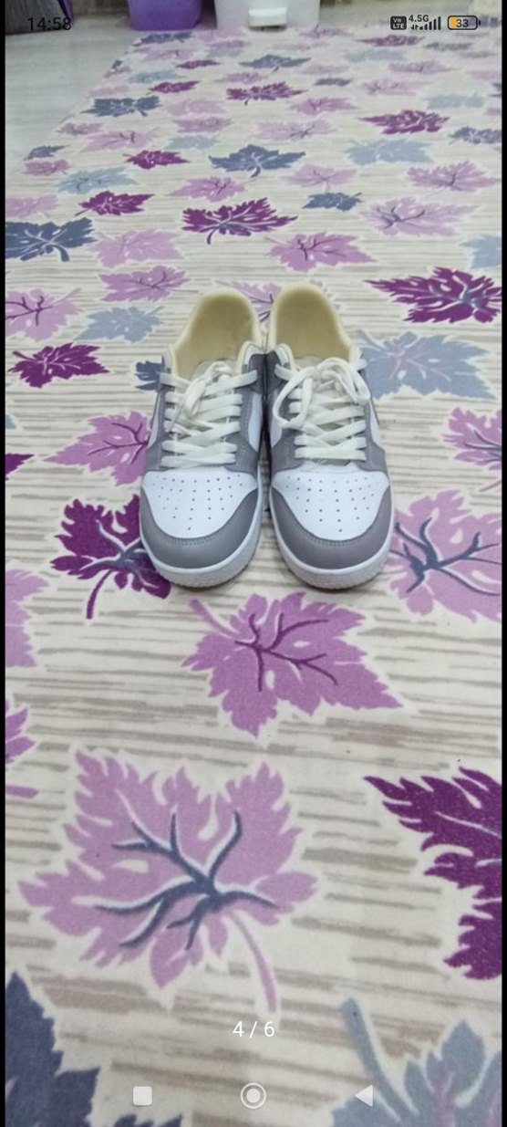 Gri Kadın Spor Ayakkabı Velcro Bağcıklı - Görsel 3