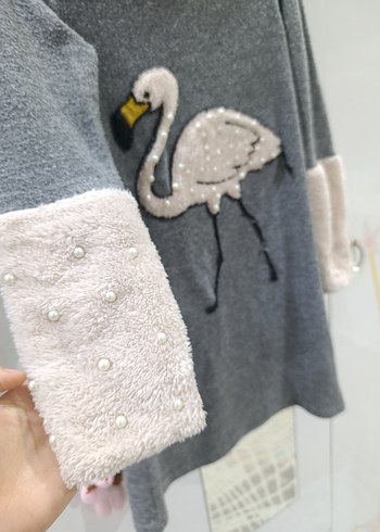 İncili Gri Kız Kazak - Görsel 3