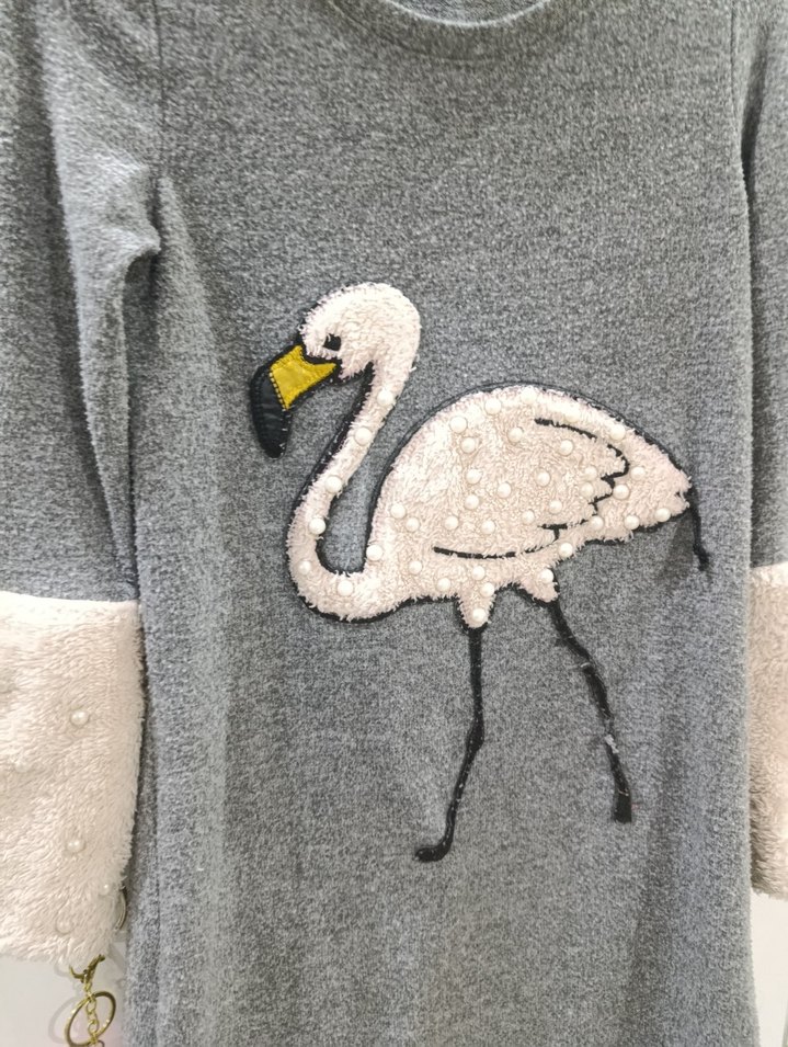 İncili Gri Kız Kazak - Görsel 2