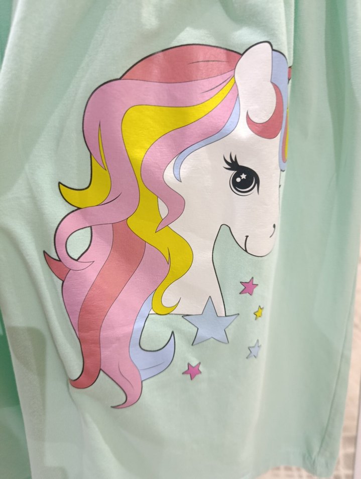 Unicorn Baskılı Kız Elbisesi - Görsel 4