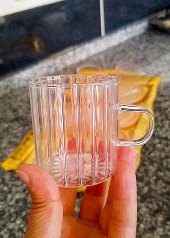 Paşabahçe Gold Renkli Altılı Cam Çay Seti