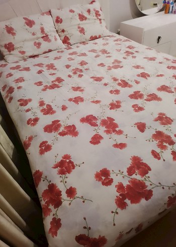 Beyaz Çiçek Desenli Yatak Örtüsü - Görsel 4