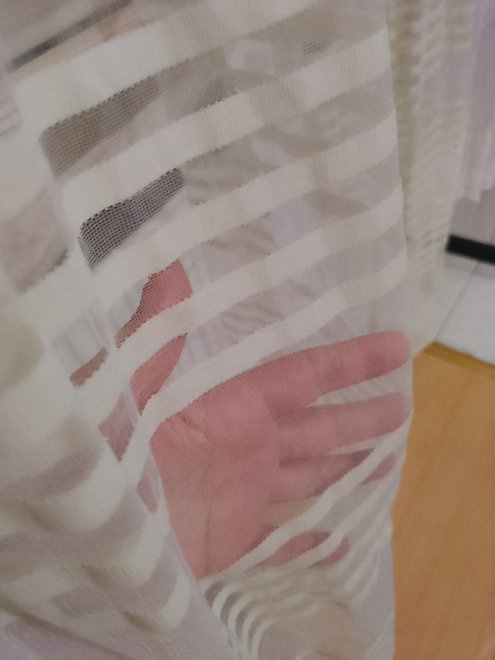 Bohem Beyaz Şeritli Tül Perde - Görsel 5