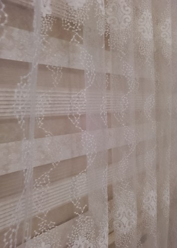 Beyaz Nakışlı Bohem Tül Perde - Görsel 5