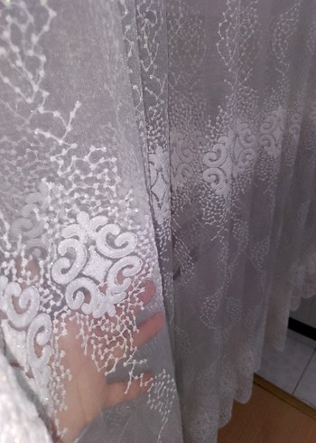 Beyaz Nakışlı Bohem Tül Perde - Görsel 2