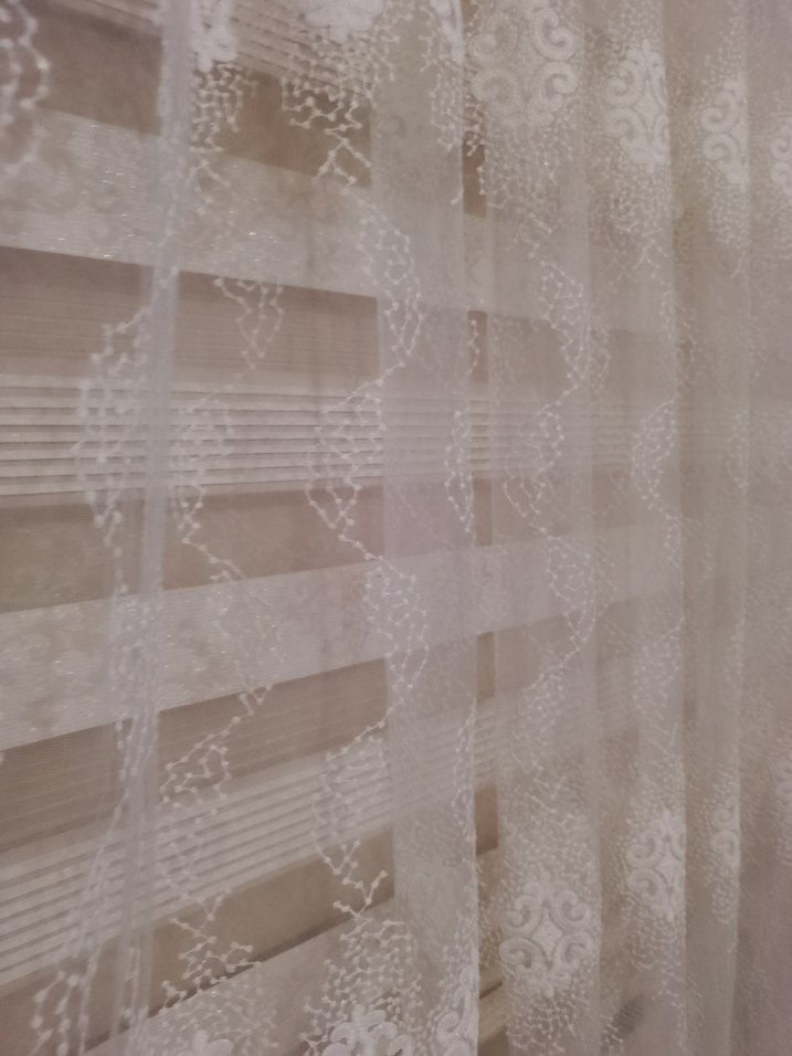 Beyaz Nakışlı Bohem Tül Perde - Görsel 5