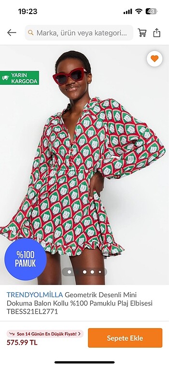 Trendyol & Milla Geometrik desenli mini elbise