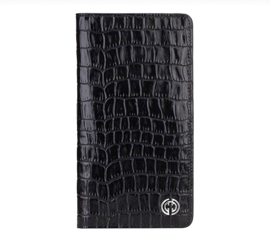 Siyah Yılan Derisi Desenli Deri Kadın Portföy Cüzdan - Görsel 5
