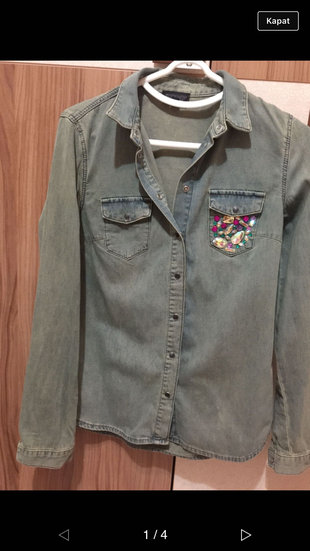 Yeşil Kalın Topshop Gomlek