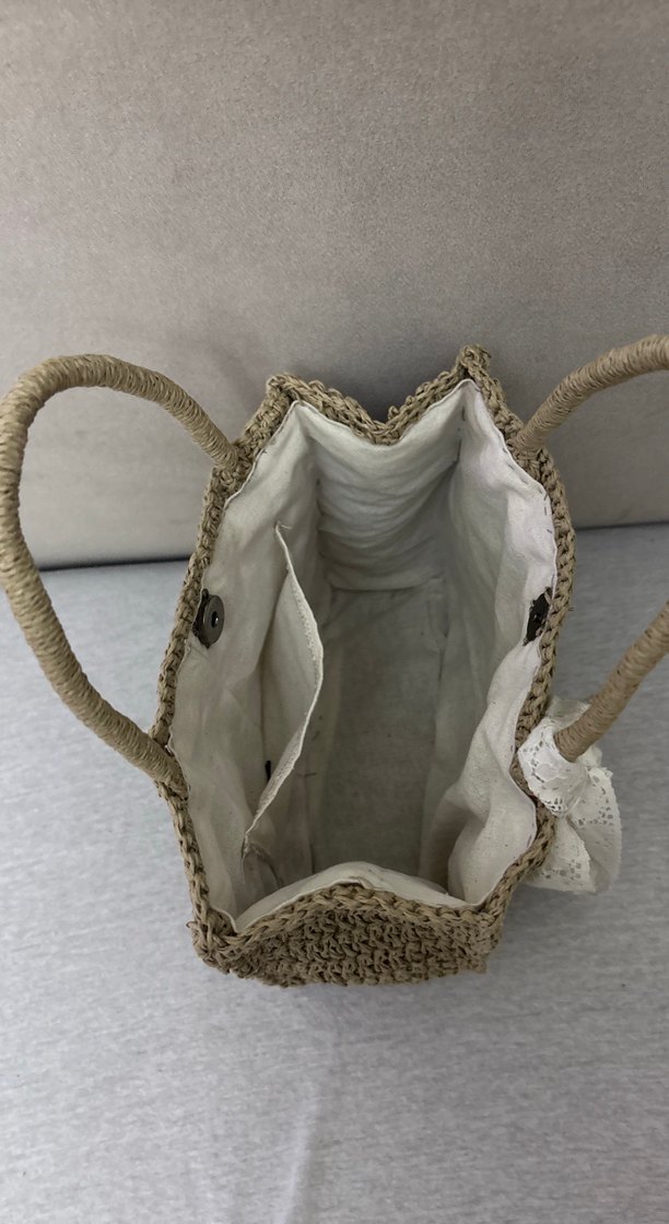 Bej Dantel Detaylı Bohem Örgü Kadın Çanta - Görsel 3