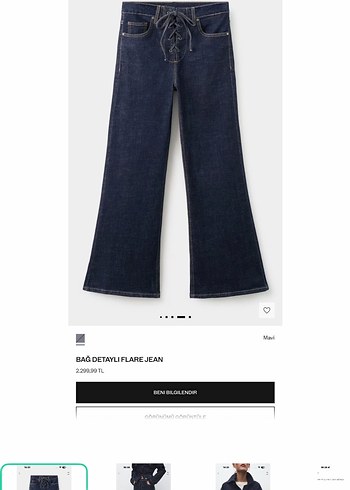 Mango Lacivert Bag Detayli Flare Jean Ve Gomlek