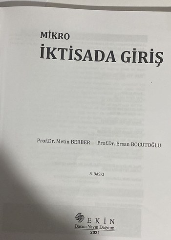  Mikro İktisada Giriş - Prof. Dr. Metin Berber
