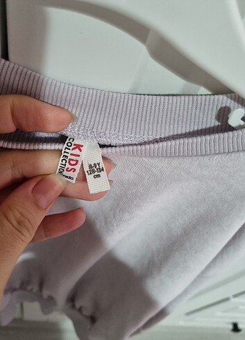 8 Yaş Beden Defacto kadife crop sweat 