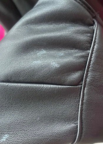 Kadın Siyah Deri Kemerli Ceket - Görsel 4