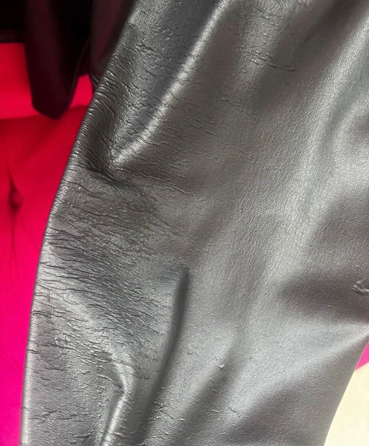 Kadın Siyah Deri Kemerli Ceket - Görsel 5