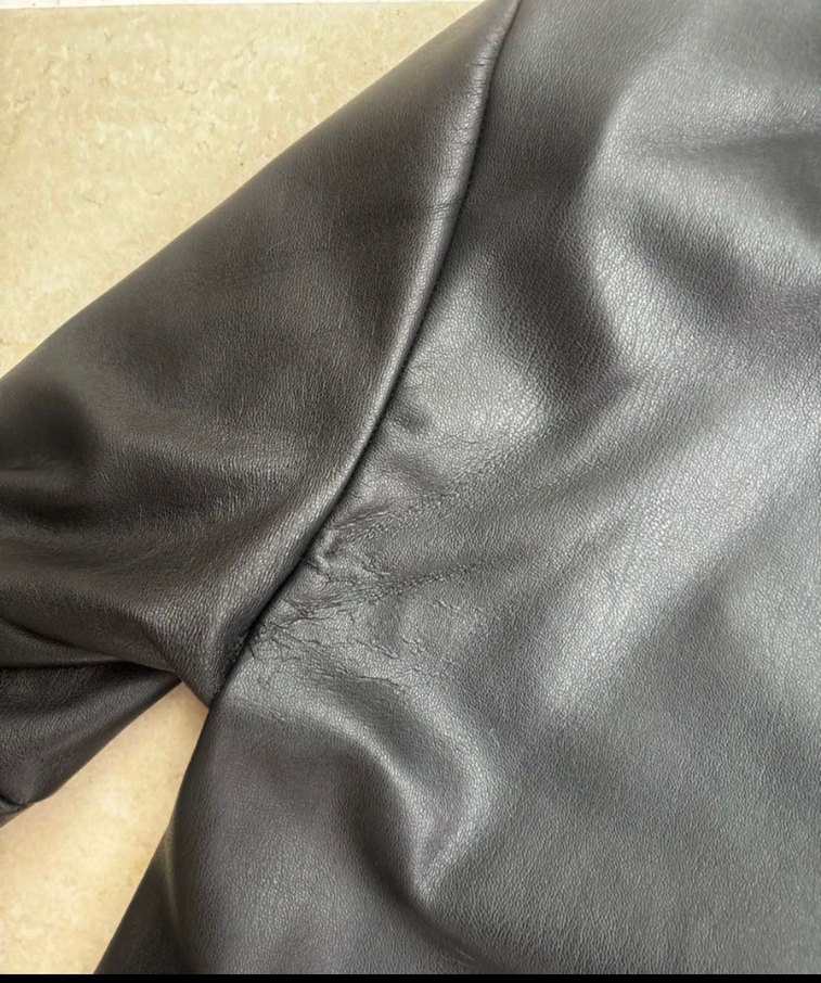 Kadın Siyah Deri Kemerli Ceket - Görsel 3