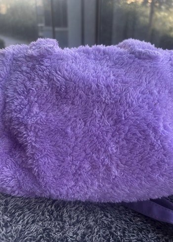Mor Peluş Kadın El Çantası - Görsel 5
