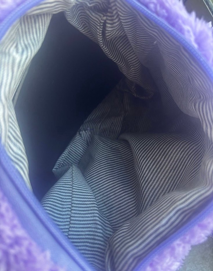 Mor Peluş Kadın El Çantası - Görsel 3