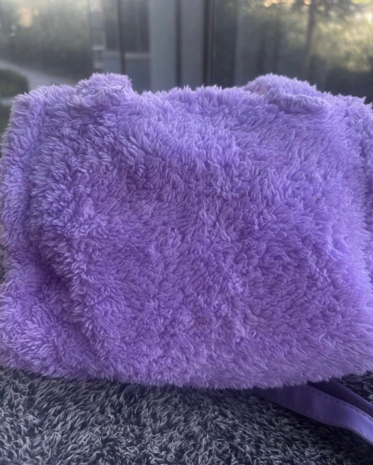 Mor Peluş Kadın El Çantası - Görsel 5