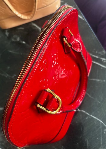 Parlak Kırmızı Deri Kadın Çanta - Görsel 8