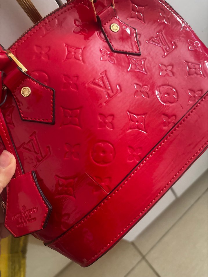 Parlak Kırmızı Deri Kadın Çanta - Görsel 3