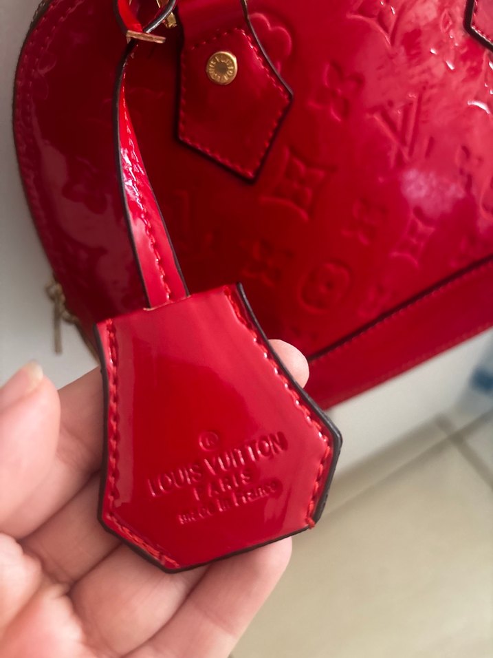 Parlak Kırmızı Deri Kadın Çanta - Görsel 2