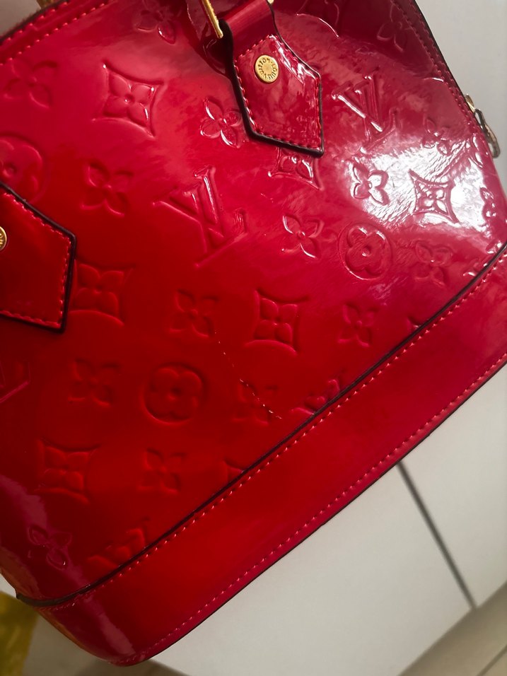 Parlak Kırmızı Deri Kadın Çanta - Görsel 4