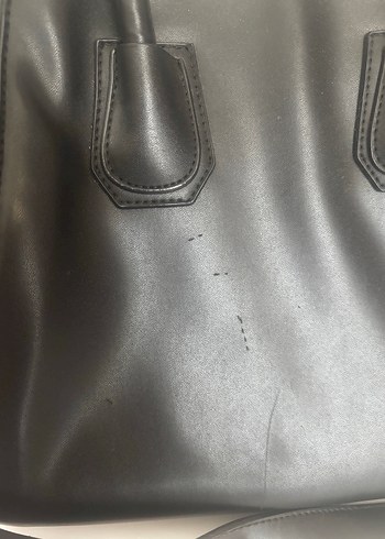 Beden Siyah Deri Kadın El Çantası
