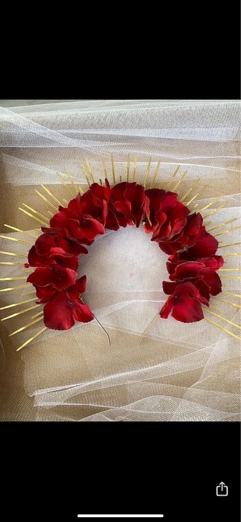 Kırmızı tasarım kına tacı - Görsel 2