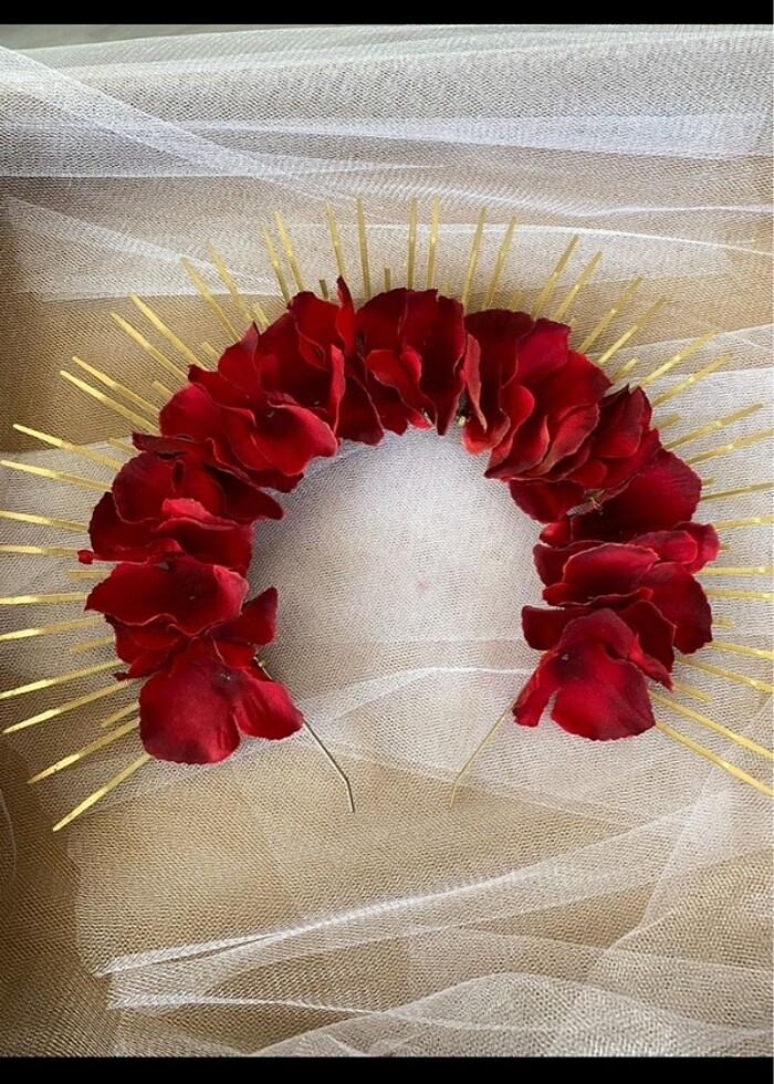 Kırmızı tasarım kına tacı - Görsel 2