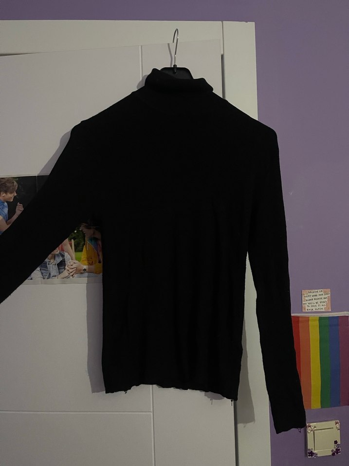 Siyah Balıkçı Yaka Kadın Kazak - Görsel 2