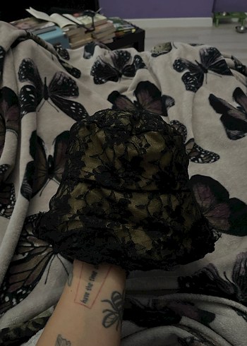 Siyah Dantel Goth Kadın Şapka - Görsel 3