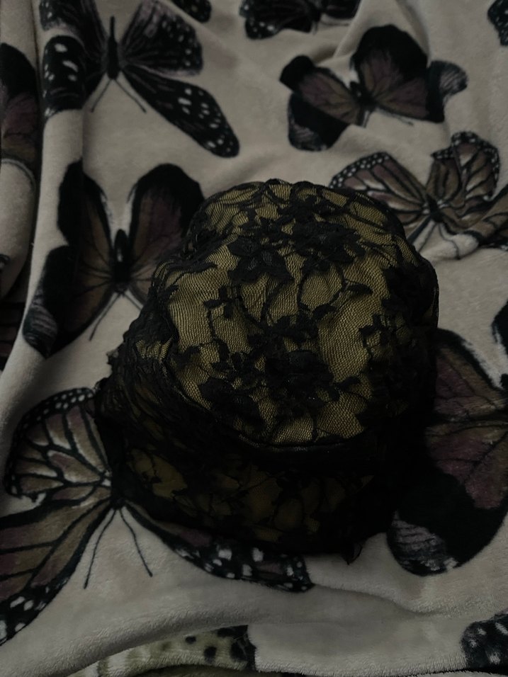 Siyah Dantel Goth Kadın Şapka - Görsel 4