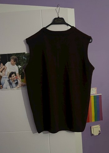 Siyah Kolsuz Rahat Kesim Kadın Yelek - Görsel 3