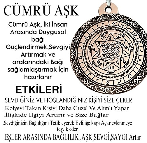 Beden Orjinal A Kalite Bakır Koruma Kolye