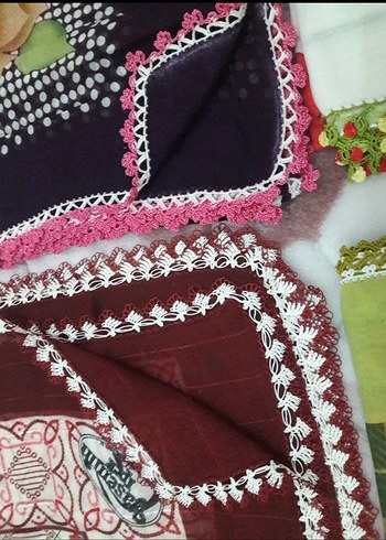 Dantelli Çok Renkli Bohem Kadın Fularları - Görsel 2