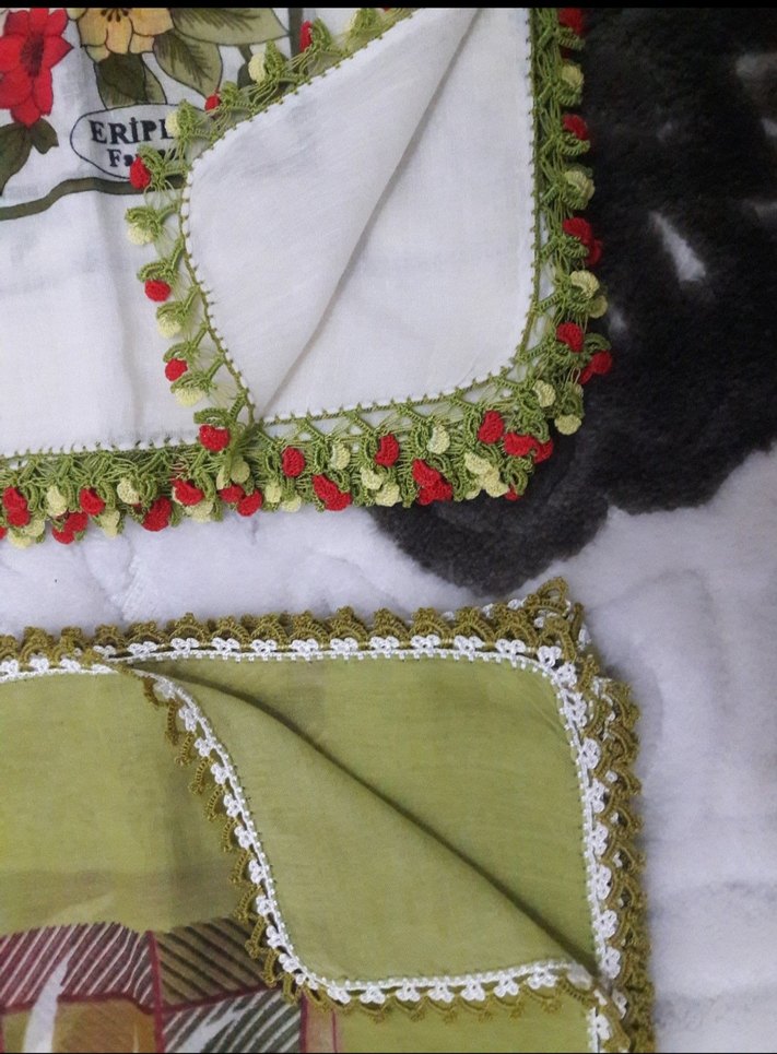 Dantelli Çok Renkli Bohem Kadın Fularları - Görsel 3