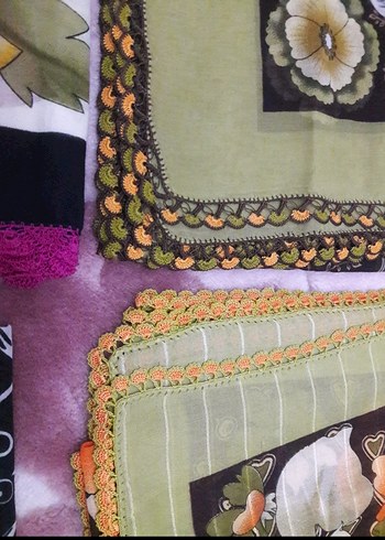 Kadın Çok Renkli Dantel Detaylı Eşarp - Görsel 2