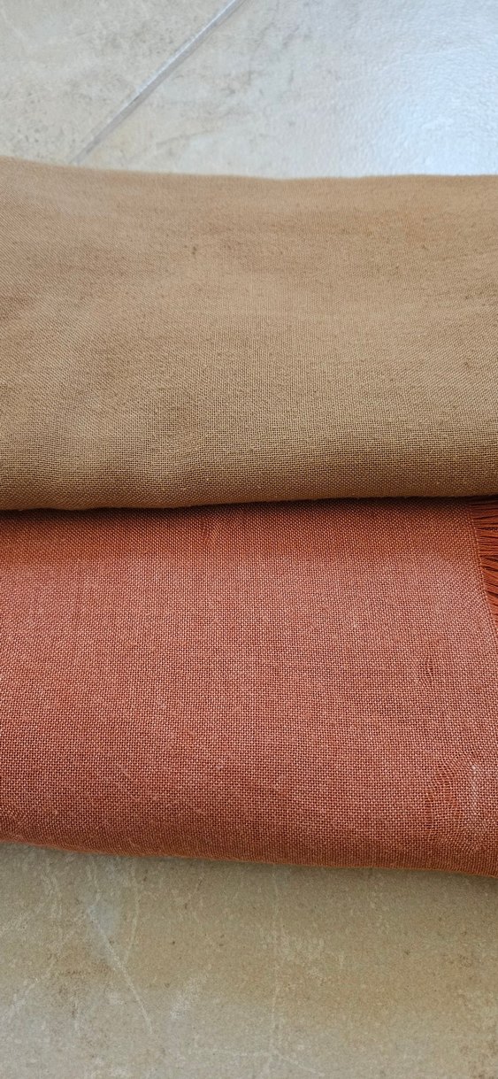 Bej Keten Kadın Şal Bohem Tarzı - Görsel 2