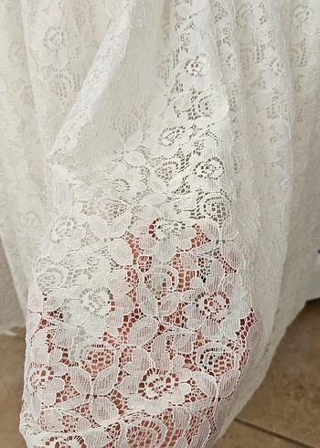 Kız Çocuk Beyaz Dantel Elbise - Görsel 5