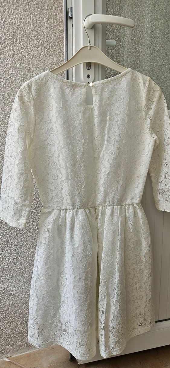 Kız Çocuk Beyaz Dantel Elbise - Görsel 2