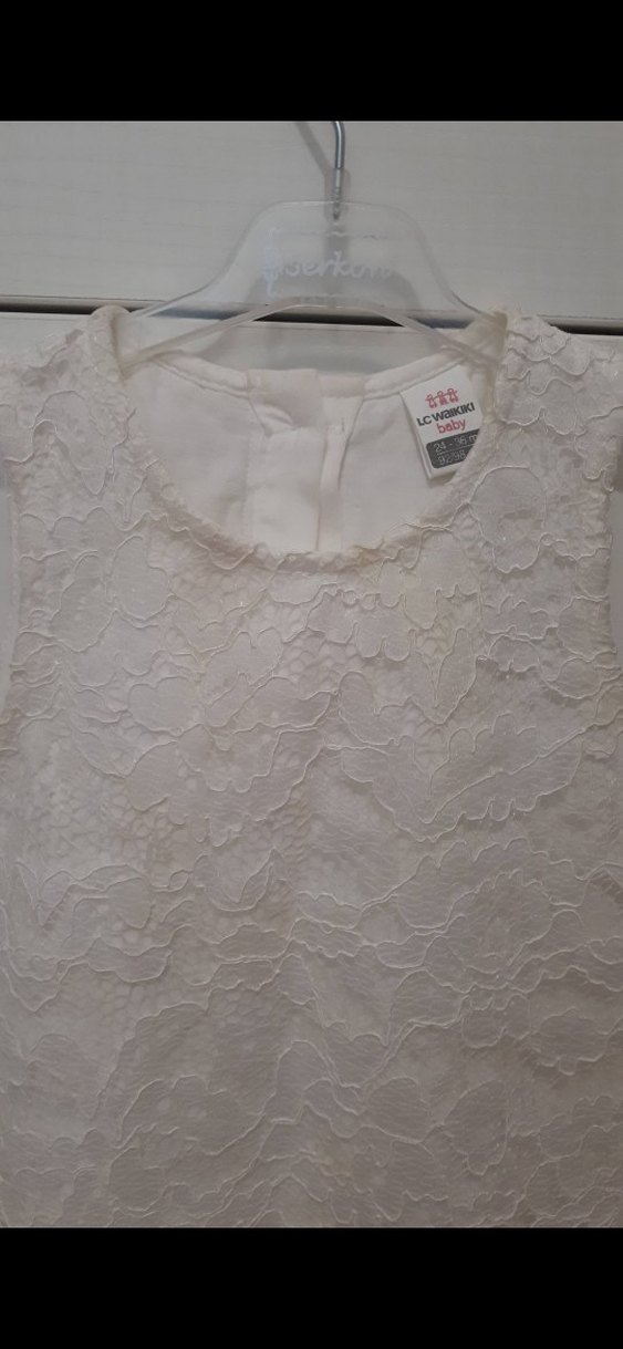 Kız Çocuk Beyaz Dantel Elbise - Görsel 2